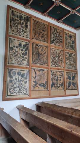 Szentendre, Skanzen, református templom, faldísz