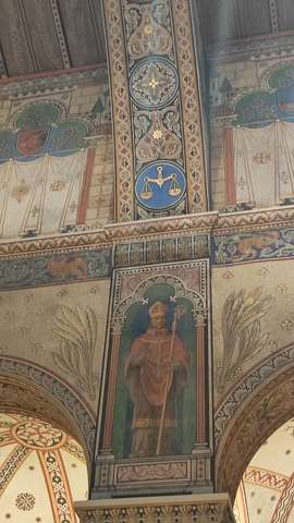 csarnok, botív, freskó, címer, uralkodó, növény