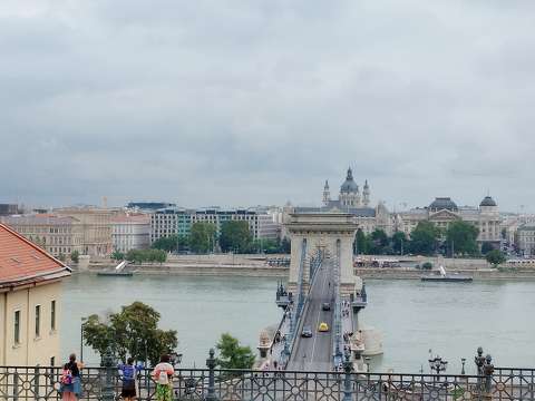 Lánchíd, Budapest, kilátás Pestre