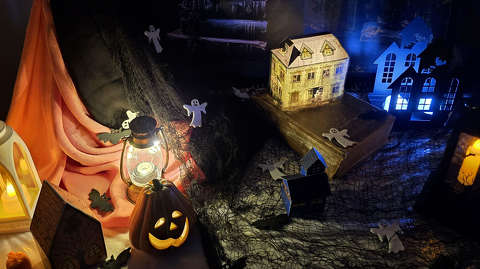 Halloween, tök, dekoráció