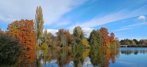 Szombathely - Csónakázó-tó, ősz, tülkröződés