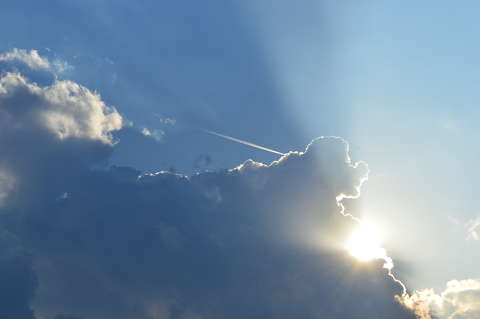 Fénysugár, naplemente, Tyndall-jelenség, napfény, repülő