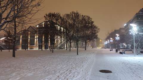 Hóesés a Millenáris Parkban