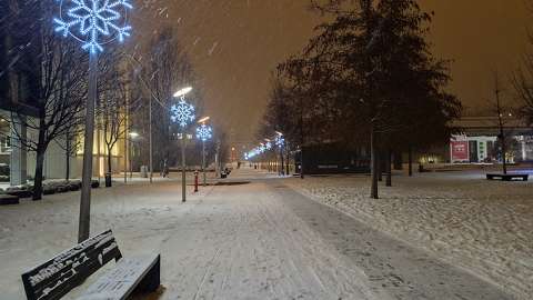 havazás tél éjszakai képek út