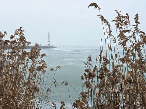 Tihany, móló, Balaton, jég