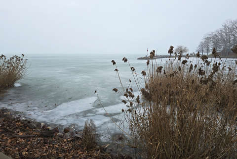 Tihany, Balaton, köd, jég