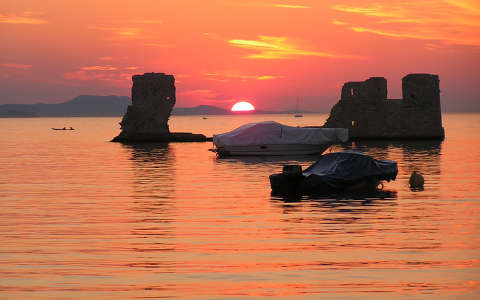 csónak horvátország naplemente tenger