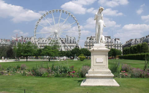 Franciaország, Párizs, Tuileriák kertje és az óriáskerék