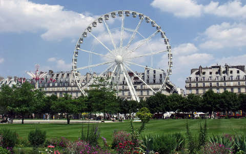 Franciaország, Párizs, a Tuileriák kertje. óriáskerék