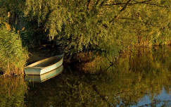 csónak ősz tó tükröződés