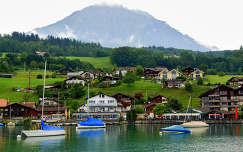 Interlaken, Thun-tó, Svájc, Alpok