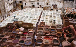 Marokkó-Fez bőrcserzők