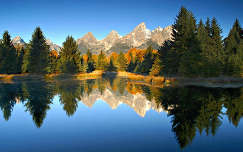 hegy fenyő címlapfotó örökzöld ősz tükröződés tó