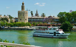 Sevilla Spanje, Torre de Oro, Rio Guadalquivir