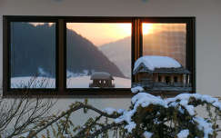 naplemente címlapfotó ablak tükröződés tél