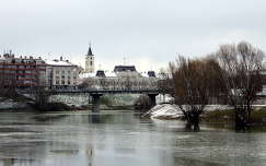címlapfotó folyó híd baja magyarország tél