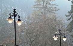 Miskolc-Lillafüred, a Palota szálló teraszának lámpái