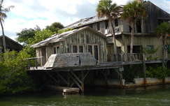 Abandoned House  at the end Dragon Point Dr Indian River Florida USA