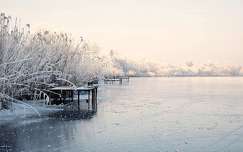 címlapfotó stég és móló jég nád tó tél