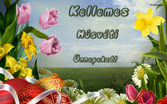 húsvét, virágok, tojások, magyarország