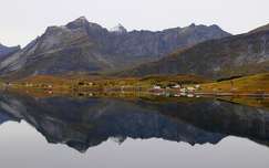 norvégia tükröződés skandinávia ősz hegy