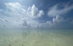 maldív, felhő, óceán, tükröződés