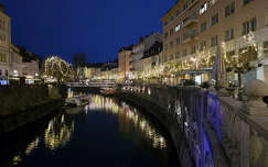 Szlovénia, Ljubljana, téli világítás