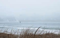 Balatonfűzfő, Balaton, jég, köd