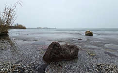 Tihany, móló, Balaton, jég