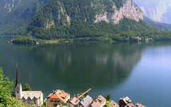 ausztria templom alpok hallstatt tükröződés tó