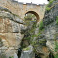 Spain,the city Ronda, view at the Old Roman Bridge