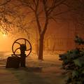 Ködös Hevesvezekényi téli este.