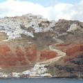 Vista parcial de Santorini, Grecia.