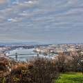 Látkép a Gellért-hegyről (ősz, fa, Duna, HDR, Budapest, város)