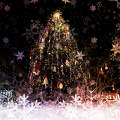 Montázs, karácsonyfa, díszek, Vörösmarty tér