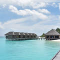 Maldív szigetek, Meeru, tengerpart, tenger, fehér homok, vízi villa