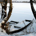 tél, csónak, hó, magyarország