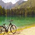 Kerékpár, nyár, Fusima, tó