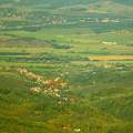 panoráma, falu, erdő