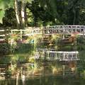 Pont fleuri au Parc Nigloland à Dolancourt - France