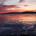 Balaton, jég, naplemente