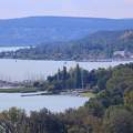 Balaton, nyár, kikötő, domb, panoráma