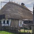 Szentendre, Skanzen, szalmatetős ház, gémeskút