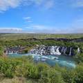 Izland Hraunfossar vízesés