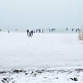 Balatonfűzfő, strand, Balaton, jég, hó, köd