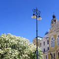 Pécs, májusi pompa a városháza előtt